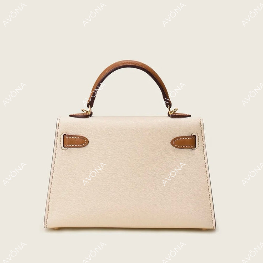 MINI HAZEL CREAM COLORBLOCK XS (19x13x5cm) / GOLD