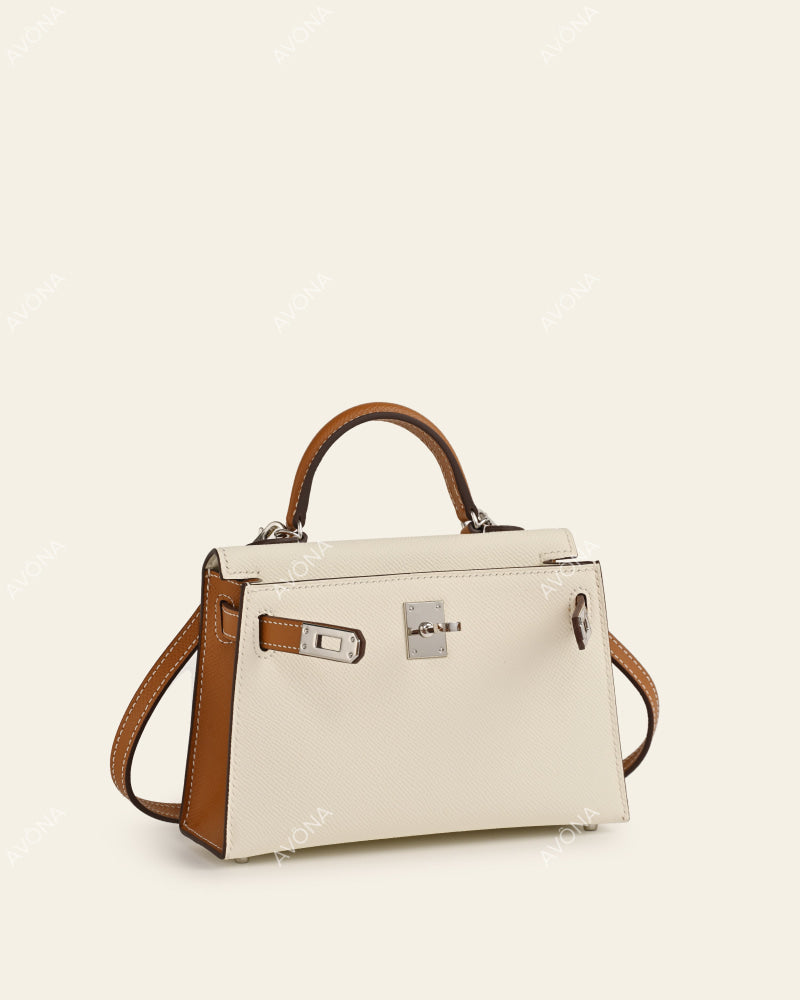 MINI HAZEL CREAM COLORBLOCK - XS - (W 19 × H 13 × D 4.5 cm) / SILVER