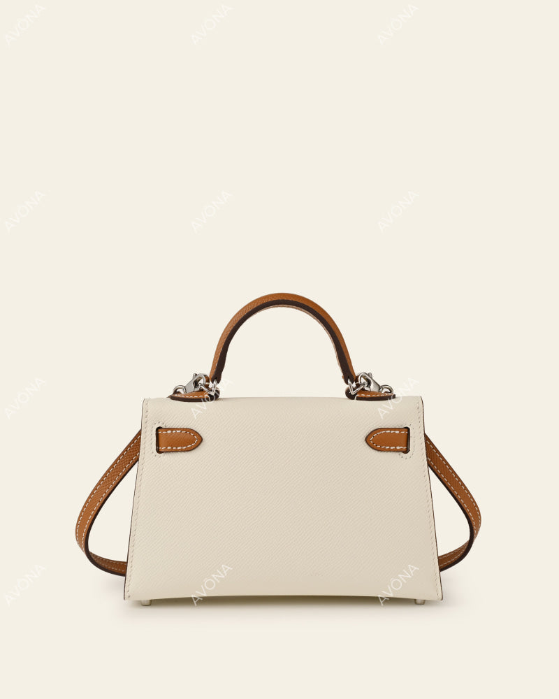 MINI HAZEL CREAM COLORBLOCK - XS - (W 19 × H 13 × D 4.5 cm) / SILVER