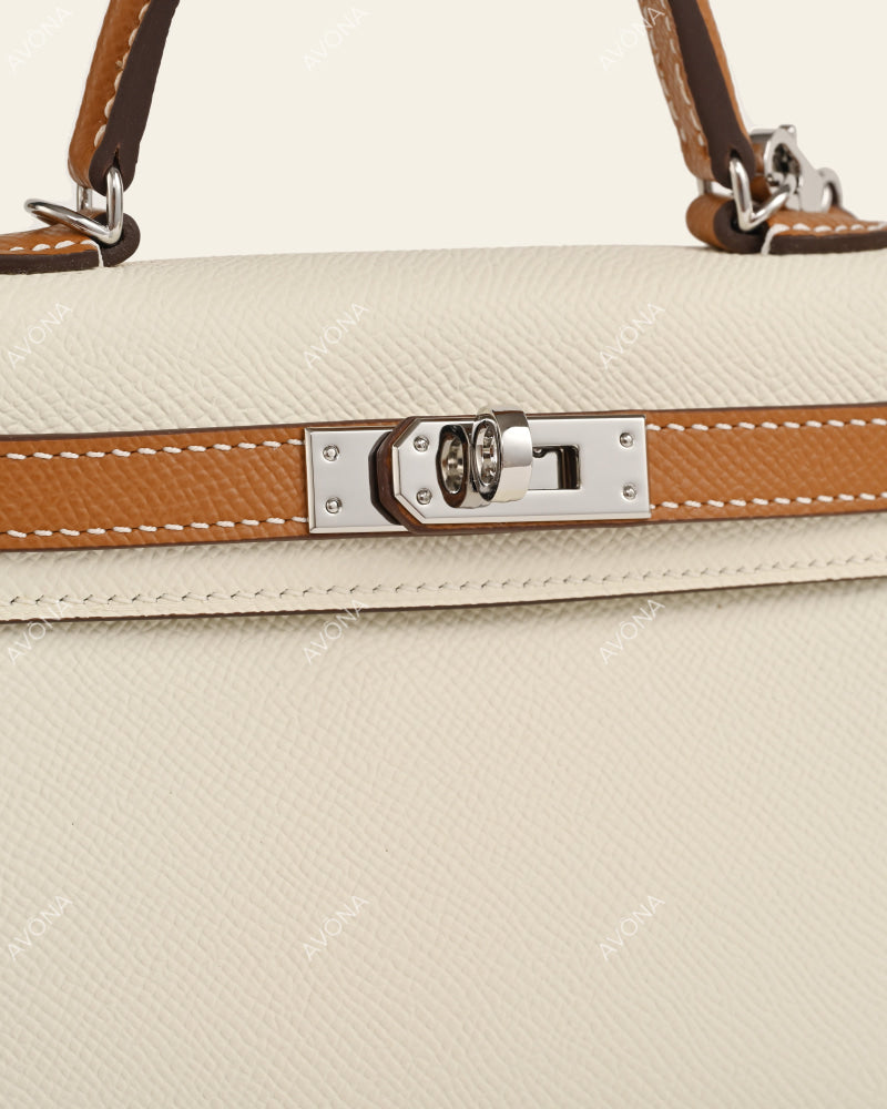 MINI HAZEL CREAM COLORBLOCK - XS - (W 19 × H 13 × D 4.5 cm) / SILVER
