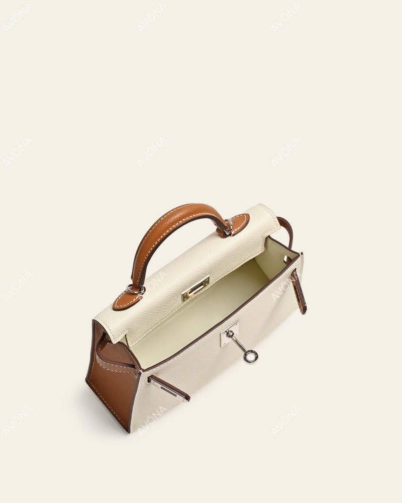 MINI HAZEL CREAM COLORBLOCK - XS - (W 19 × H 13 × D 4.5 cm) / SILVER