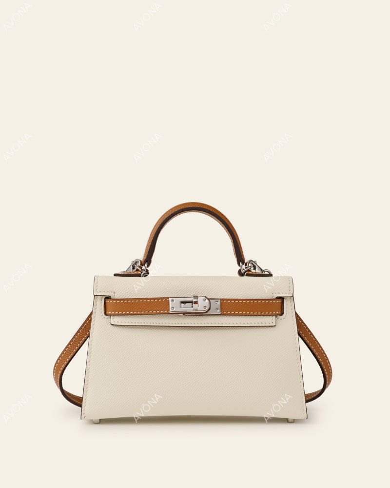 MINI HAZEL CREAM COLORBLOCK - XS - (W 19 × H 13 × D 4.5 cm) / SILVER