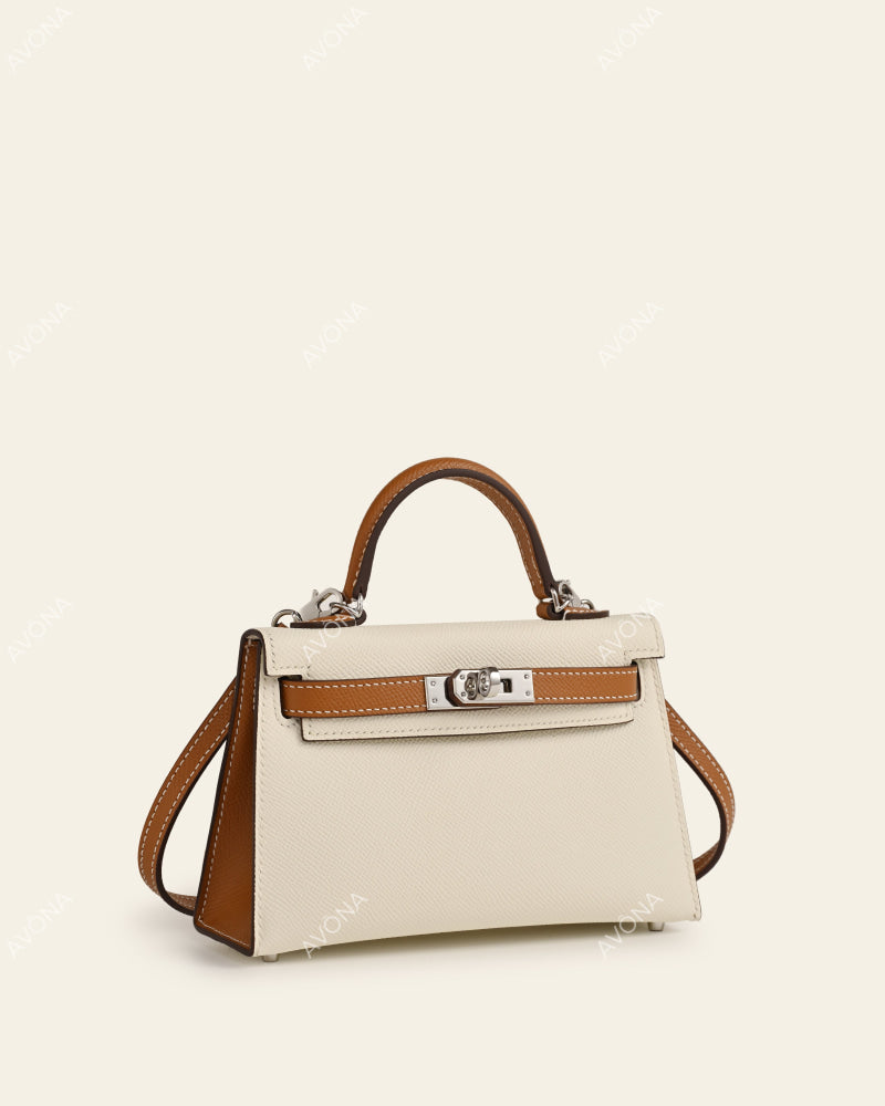 MINI HAZEL CREAM COLORBLOCK - XS - (W 19 × H 13 × D 4.5 cm) / SILVER