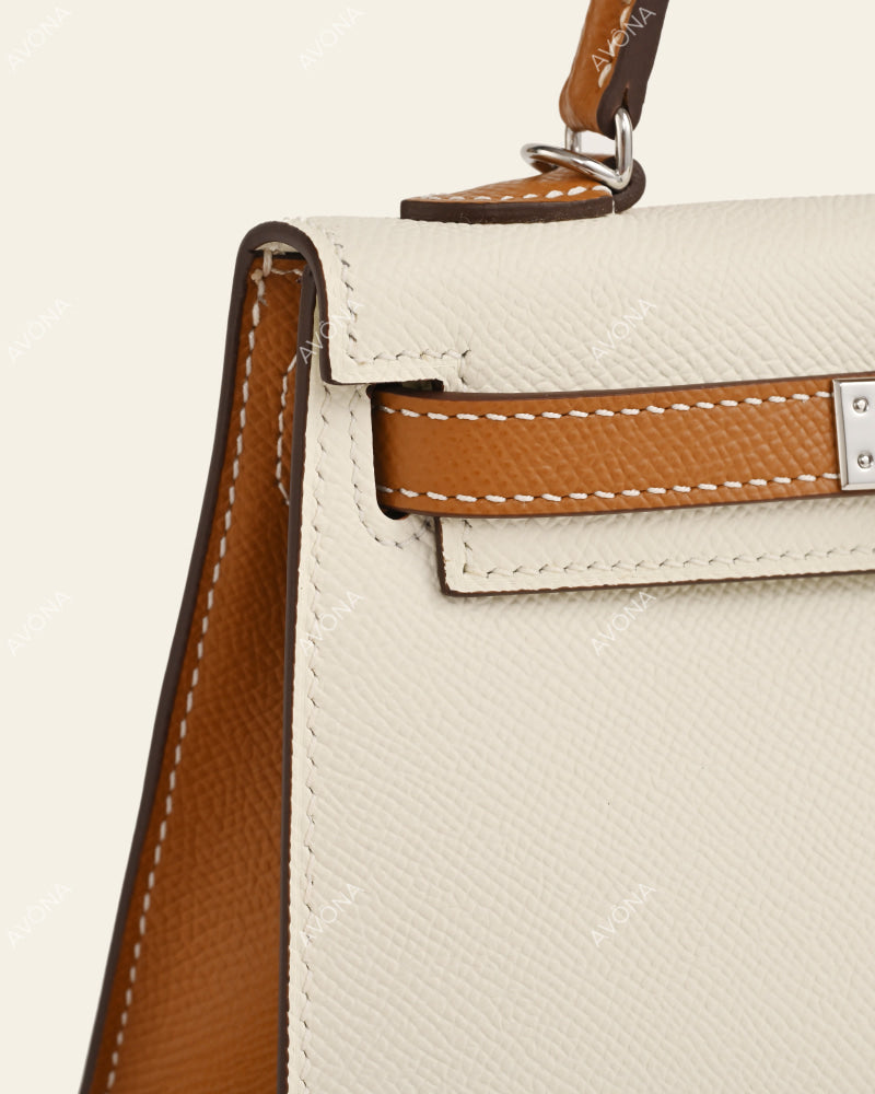 MINI HAZEL CREAM COLORBLOCK - XS - (W 19 × H 13 × D 4.5 cm) / SILVER