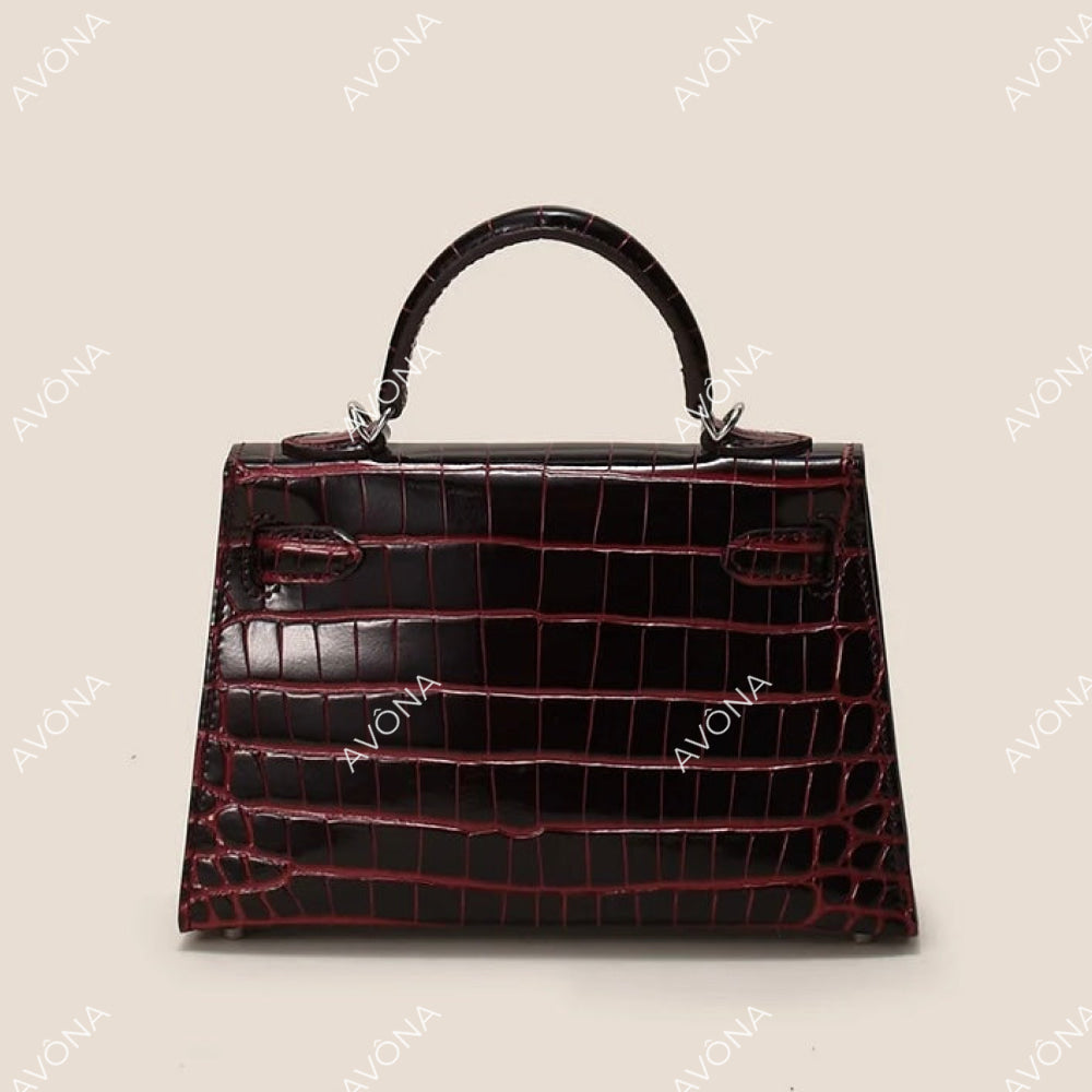 MINI EBONY TWIST CROCODILE XS (19x13x5cm) / SILVER