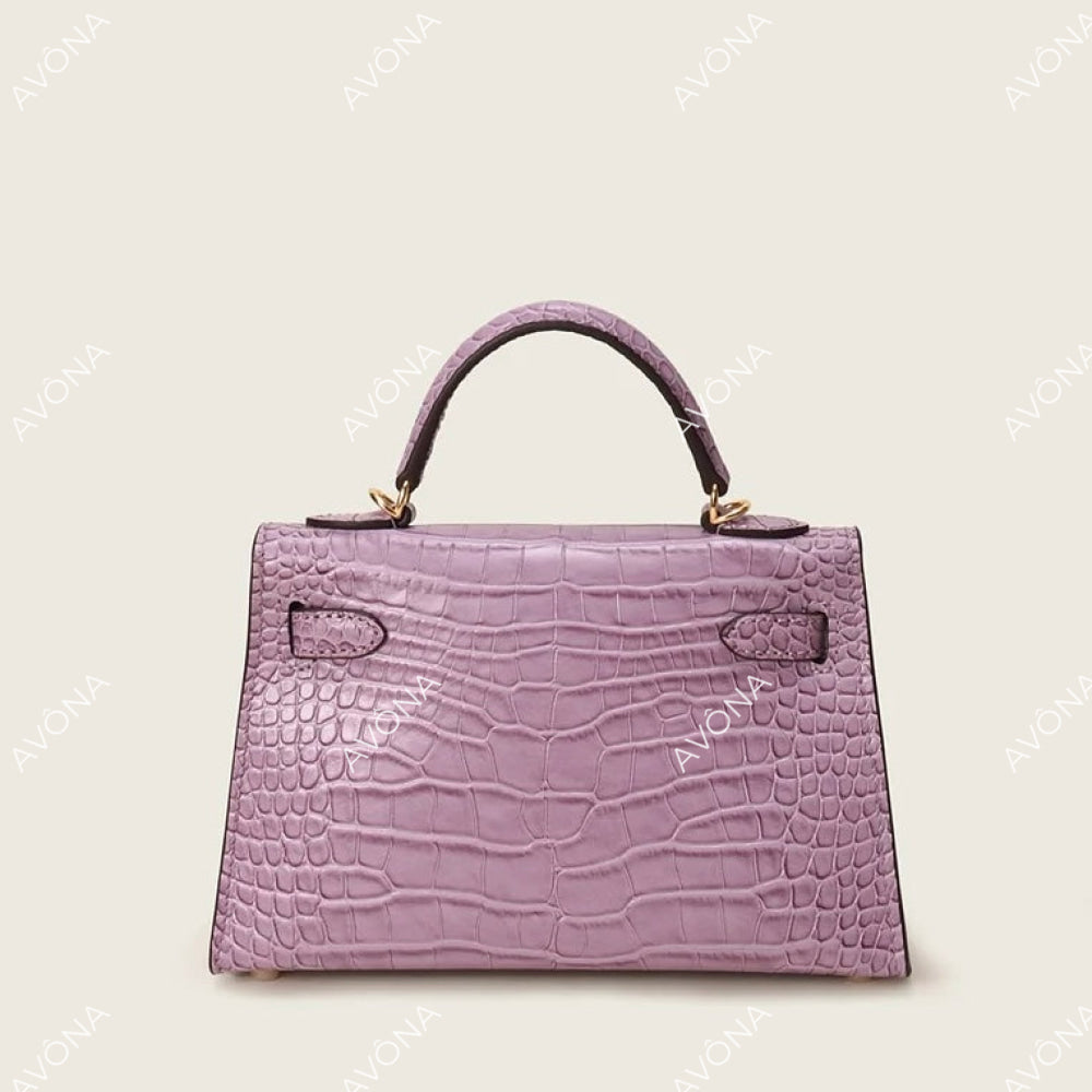 MIRAGE PURPLE DREAM CROCODILE XS (19x13x5cm) / GOLD