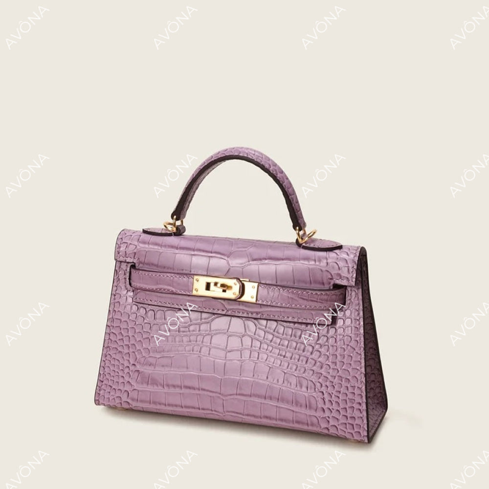 MIRAGE PURPLE DREAM CROCODILE XS (19x13x5cm) / GOLD