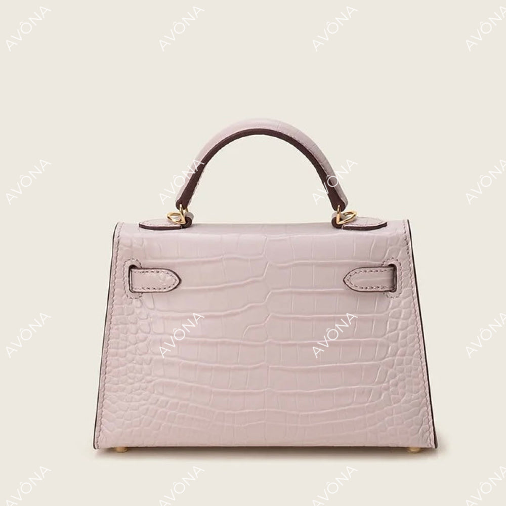 MIRAGE ROSE PETAL CROCODILE XS (19x13x5cm) / GOLD