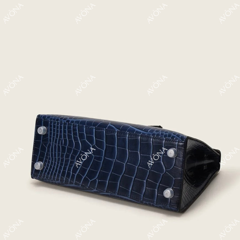 MIRAGE AZUL TWIST CROCODILE M (25x20x8cm) / SILVER