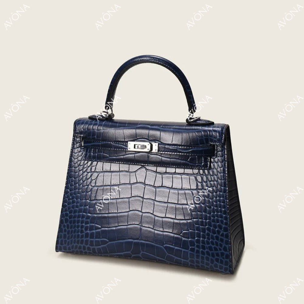 MIRAGE AZUL TWIST CROCODILE M (25x20x8cm) / SILVER