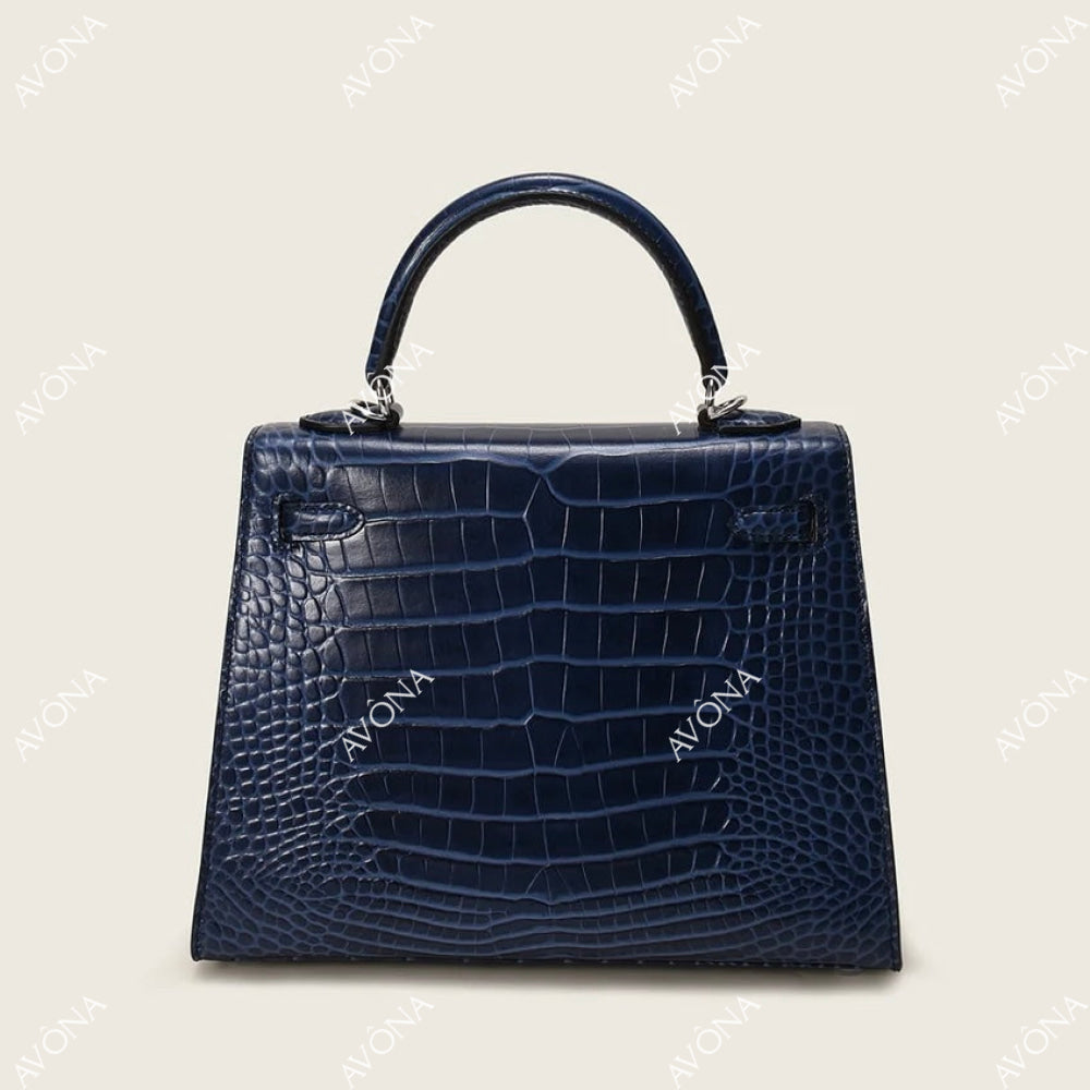 MIRAGE AZUL TWIST CROCODILE M (25x20x8cm) / SILVER