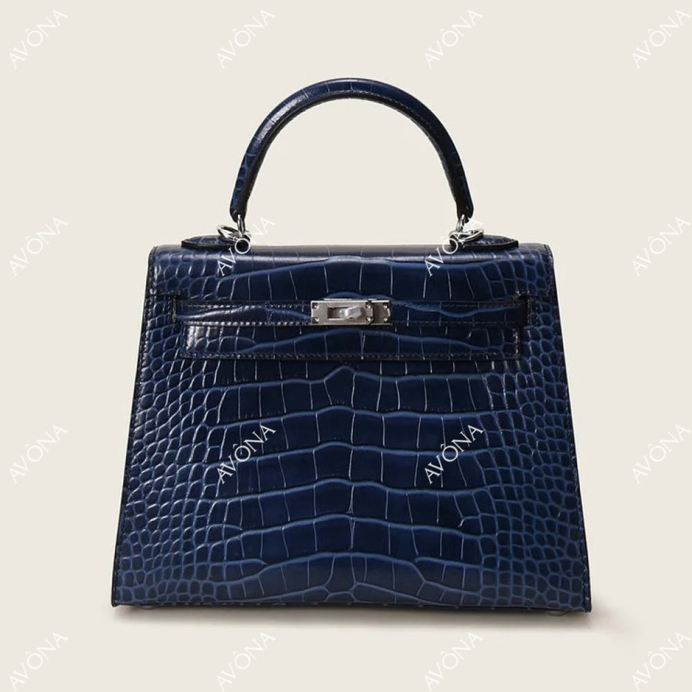 MIRAGE AZUL TWIST CROCODILE M (25x20x8cm) / SILVER
