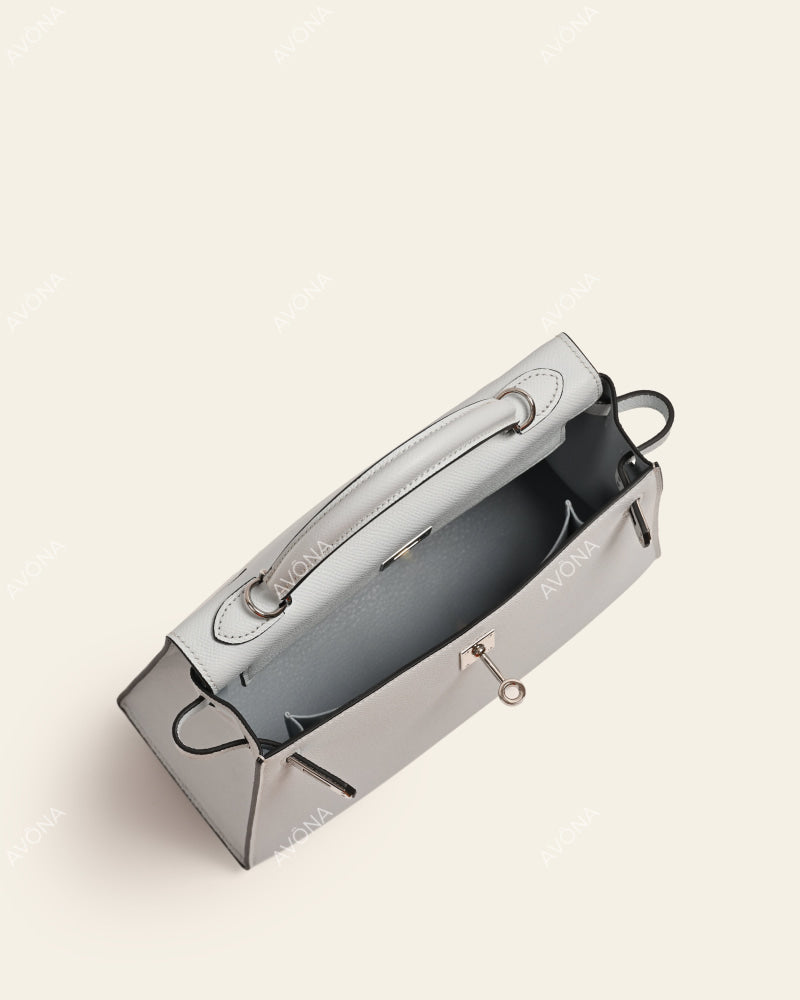 MIRAGE LINEN BLUE - M - (W 25 × H 18 × D 6 cm) / SILVER