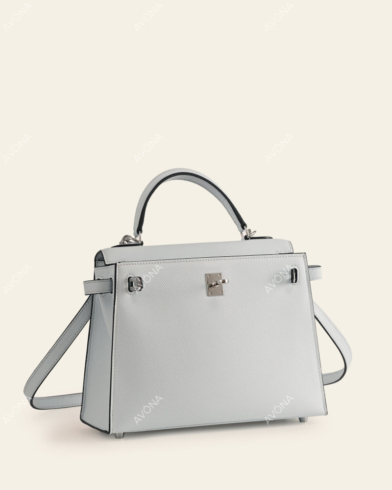 MIRAGE LINEN BLUE - M - (W 25 × H 18 × D 6 cm) / SILVER