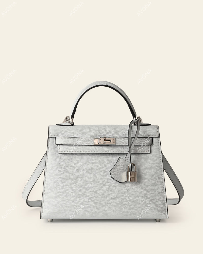 MIRAGE LINEN BLUE - M - (W 25 × H 18 × D 6 cm) / SILVER