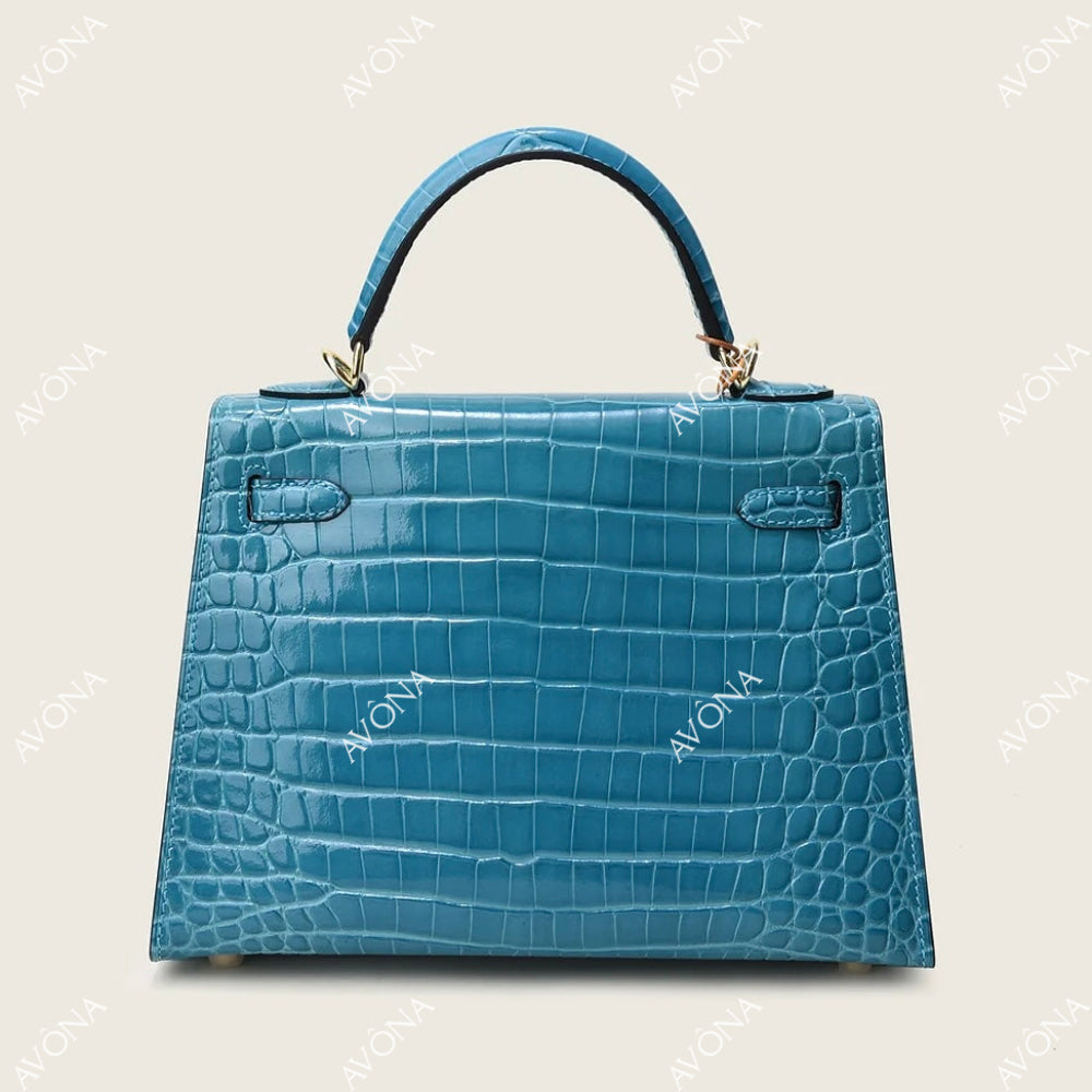 MIRAGE MAR CROCODILE M (25x20x8cm) / GOLD