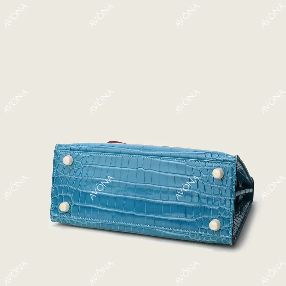 MIRAGE MAR CROCODILE M (25x20x8cm) / GOLD
