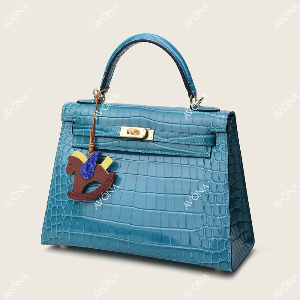 MIRAGE MAR CROCODILE M (25x20x8cm) / GOLD