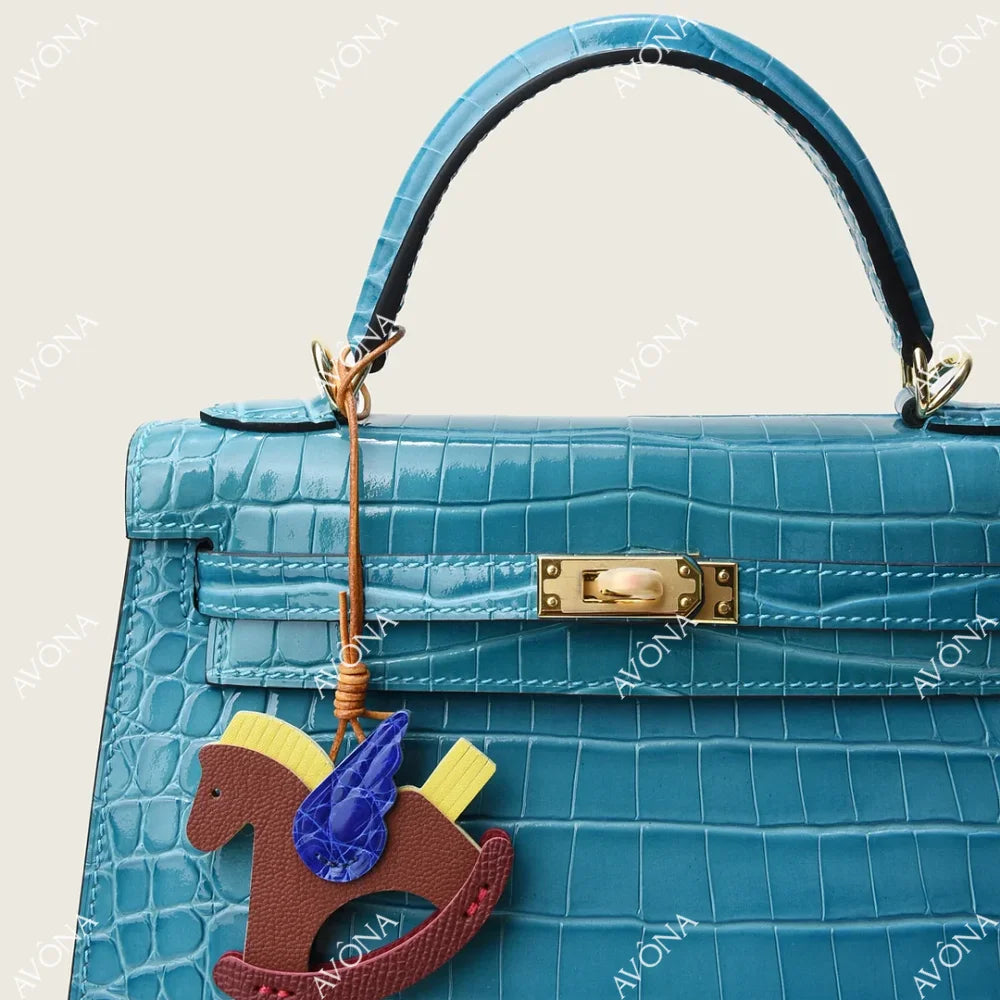 MIRAGE MAR CROCODILE M (25x20x8cm) / GOLD