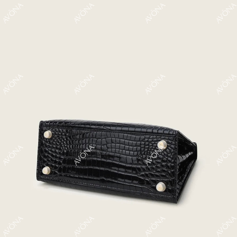 MIRAGE ONYX CROCODILE GOLD M (25x20x8cm) / GOLD