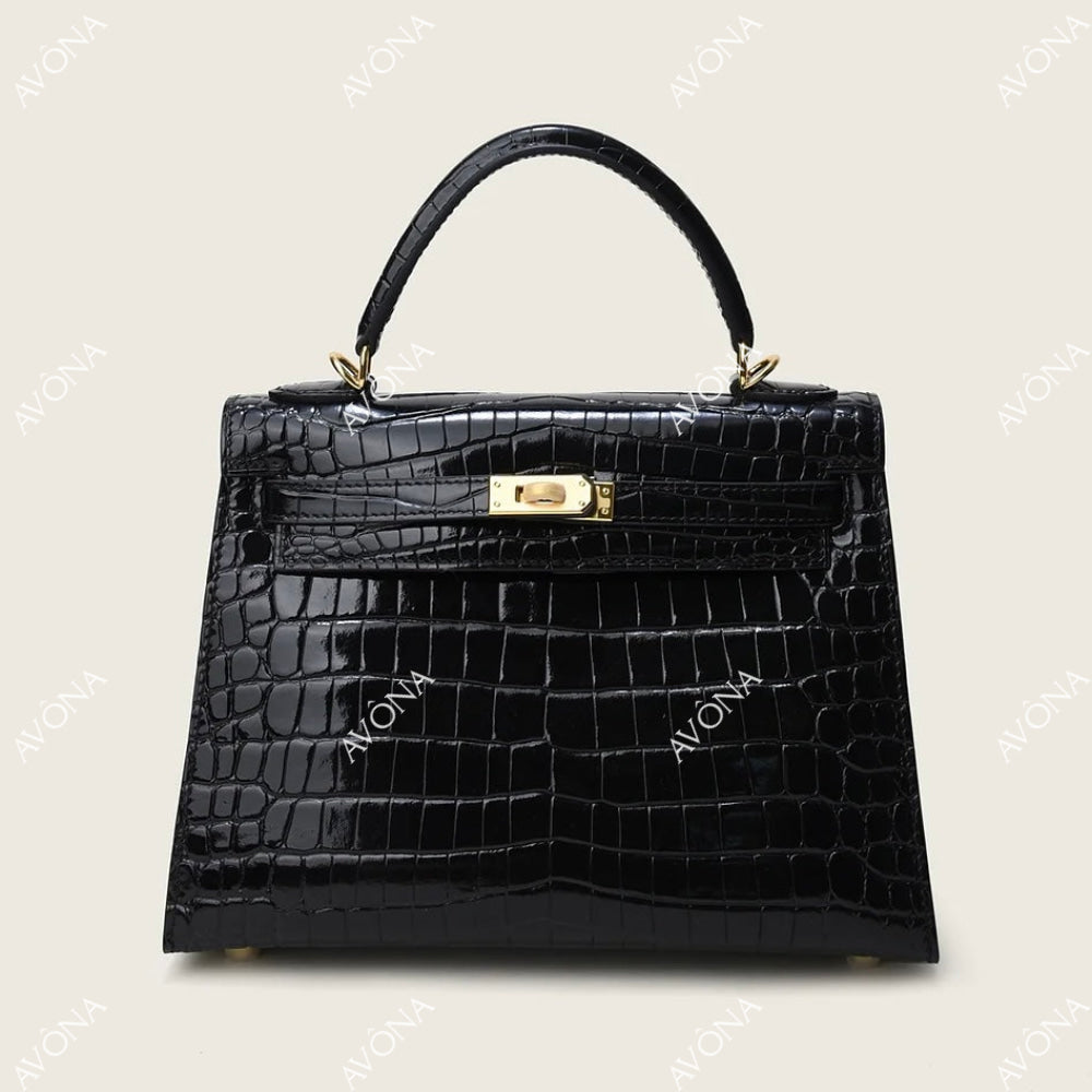 MIRAGE ONYX CROCODILE GOLD M (25x20x8cm) / GOLD