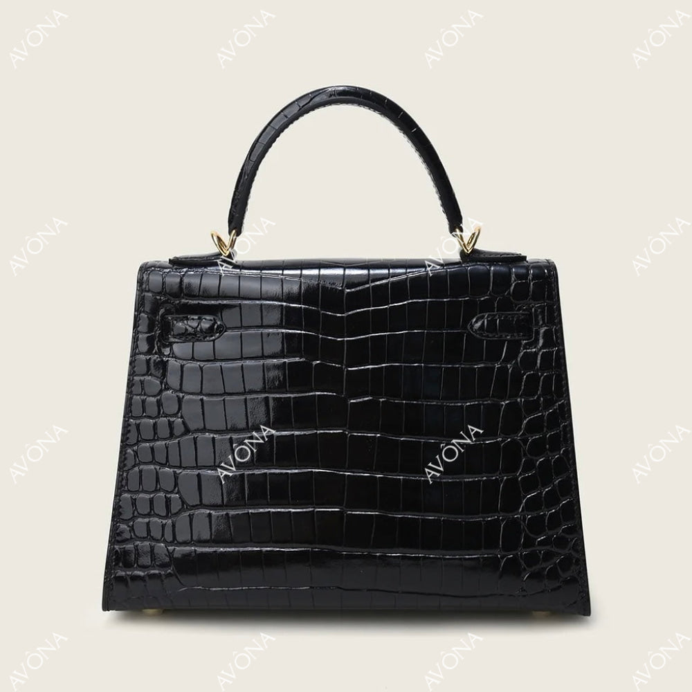 MIRAGE ONYX CROCODILE GOLD M (25x20x8cm) / GOLD