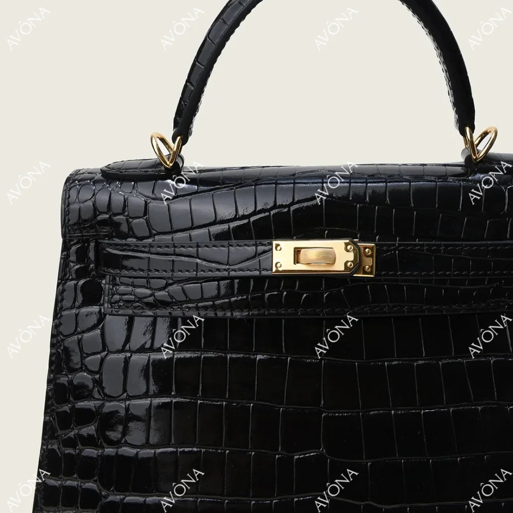 MIRAGE ONYX CROCODILE GOLD M (25x20x8cm) / GOLD