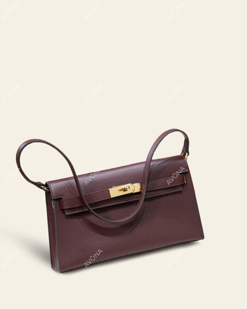 SELYLE BURGUNDY - M - (W 27 × H 16 × D 4 cm) / GOLD