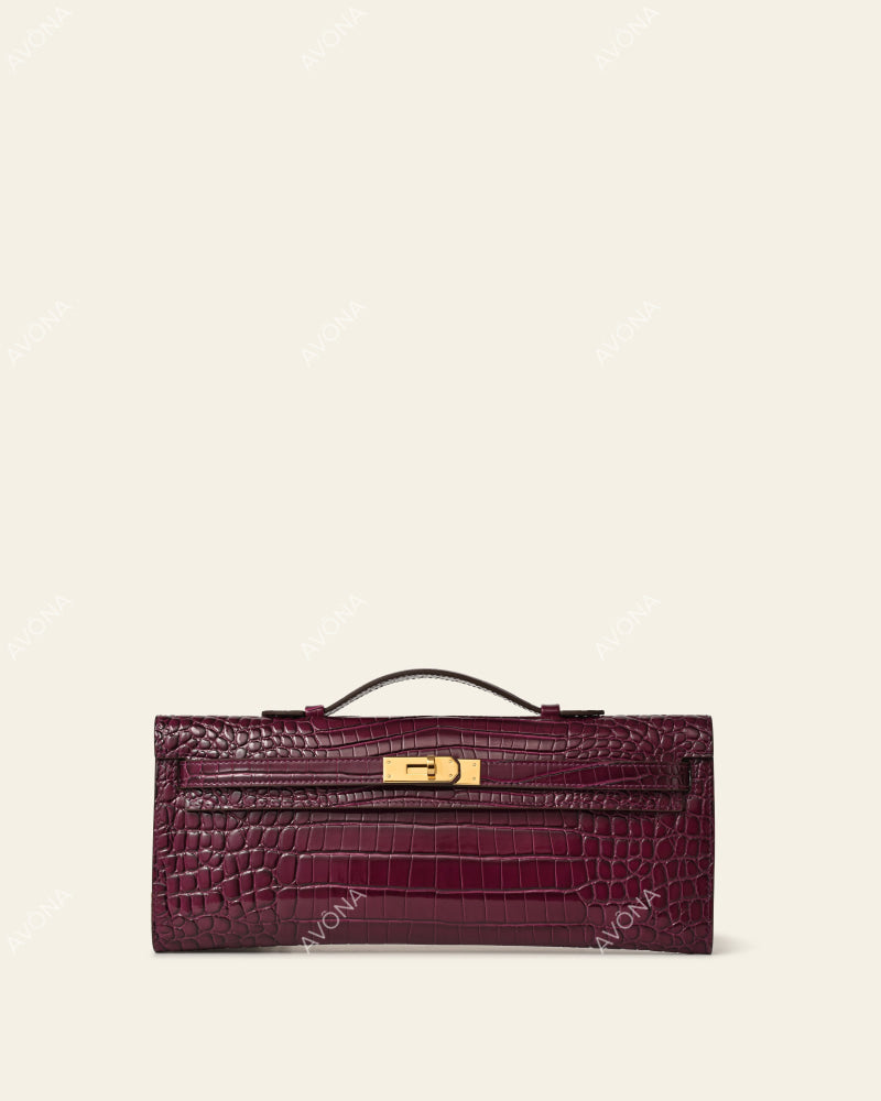 SOIRÉE - CASSIS CROC - M - (W 31 × H 14 × D 2 cm) / GOLD