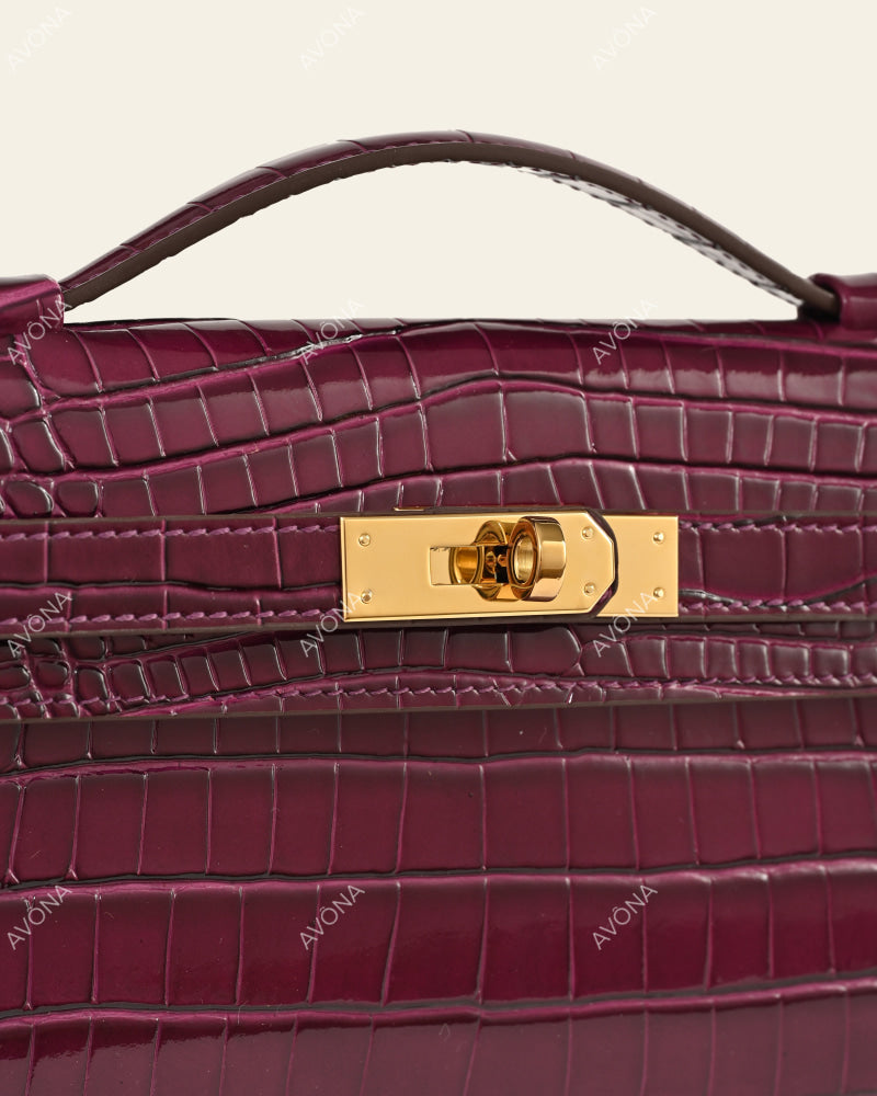 SOIRÉE - CASSIS CROC - M - (W 31 × H 14 × D 2 cm) / GOLD