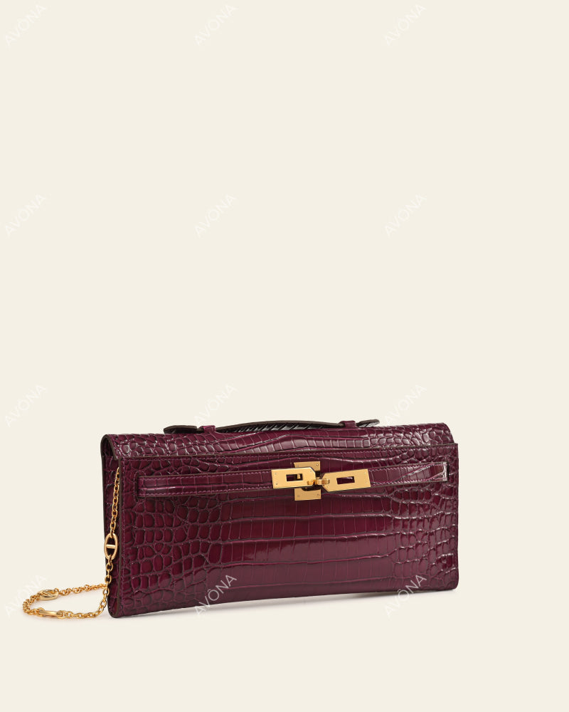 SOIRÉE - CASSIS CROC - M - (W 31 × H 14 × D 2 cm) / GOLD