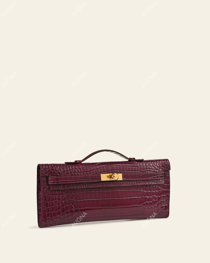 SOIRÉE - CASSIS CROC - M - (W 31 × H 14 × D 2 cm) / GOLD