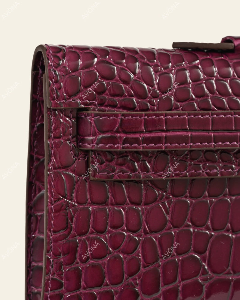 SOIRÉE - CASSIS CROC - M - (W 31 × H 14 × D 2 cm) / GOLD