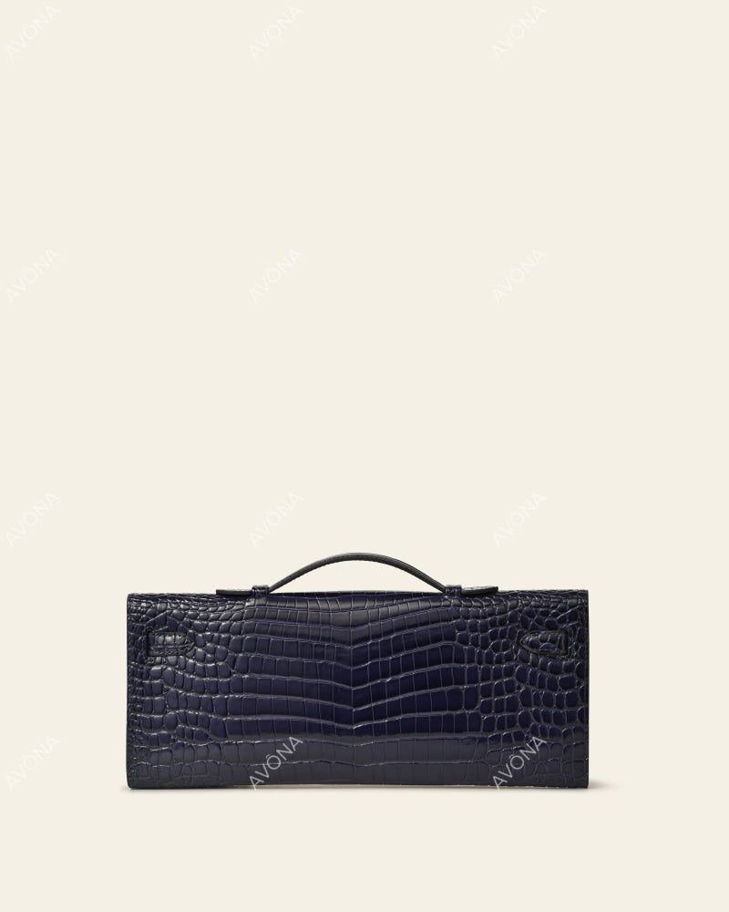 SOIRÉE - INDIGO CROC - M - (W 31 × H 14 × D 2 cm) / GOLD