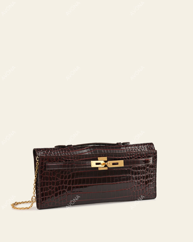 SOIRÉE - MERLOT CROC - M - (W 31 × H 14 × D 2 cm) / GOLD