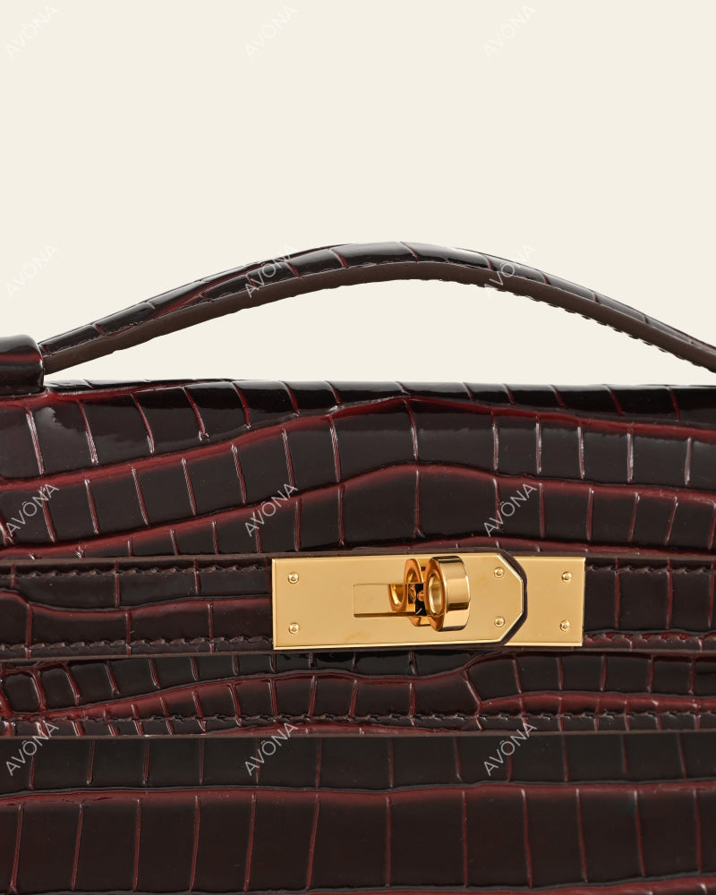 SOIRÉE - MERLOT CROC - M - (W 31 × H 14 × D 2 cm) / GOLD