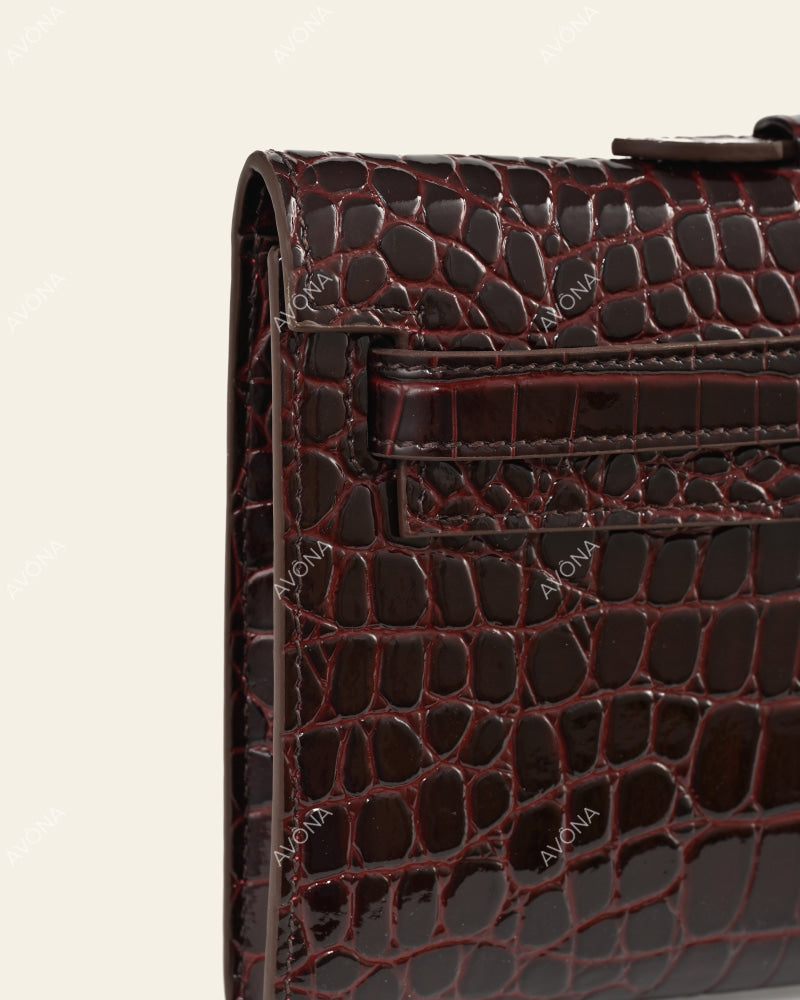 SOIRÉE - MERLOT CROC - M - (W 31 × H 14 × D 2 cm) / GOLD
