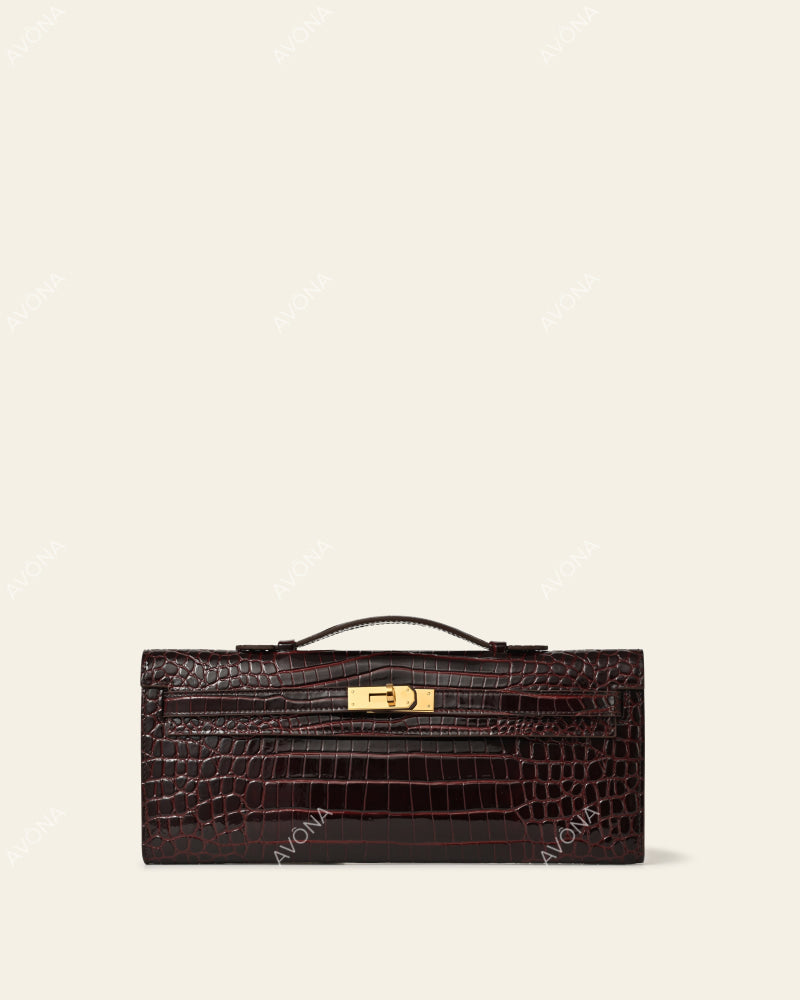 SOIRÉE - MERLOT CROC - M - (W 31 × H 14 × D 2 cm) / GOLD