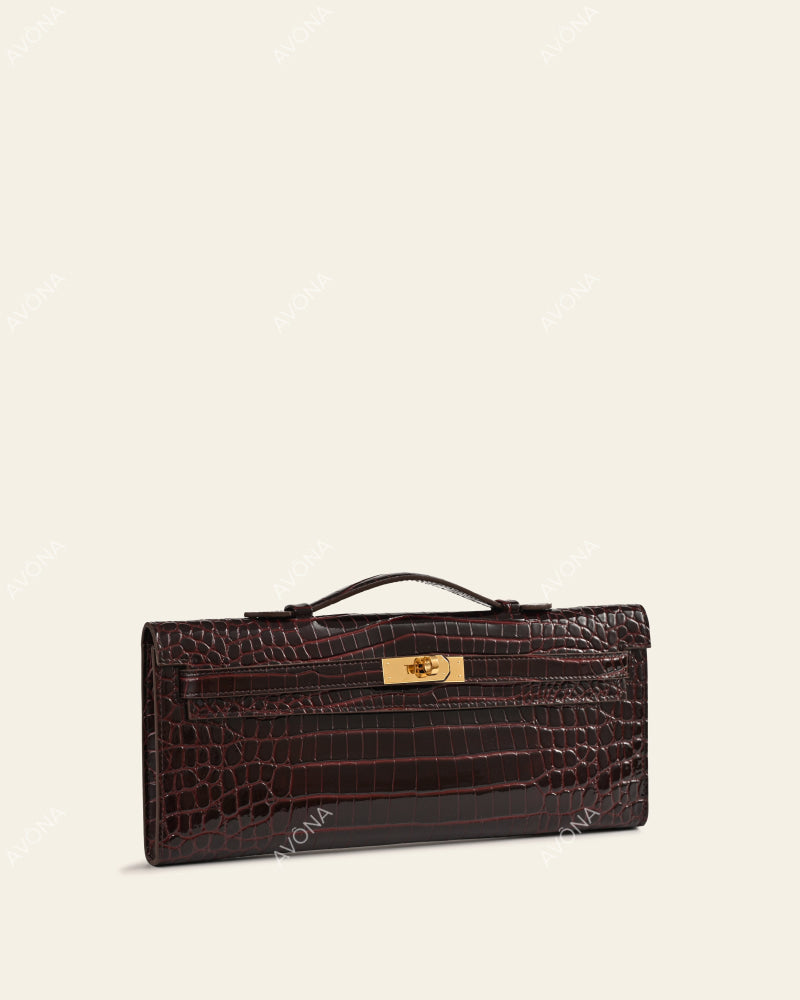 SOIRÉE - MERLOT CROC - M - (W 31 × H 14 × D 2 cm) / GOLD