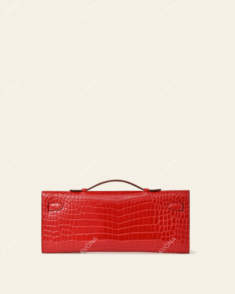 SOIRÉE - POPPY CROC - M - (W 31 × H 14 × D 2 cm) / GOLD