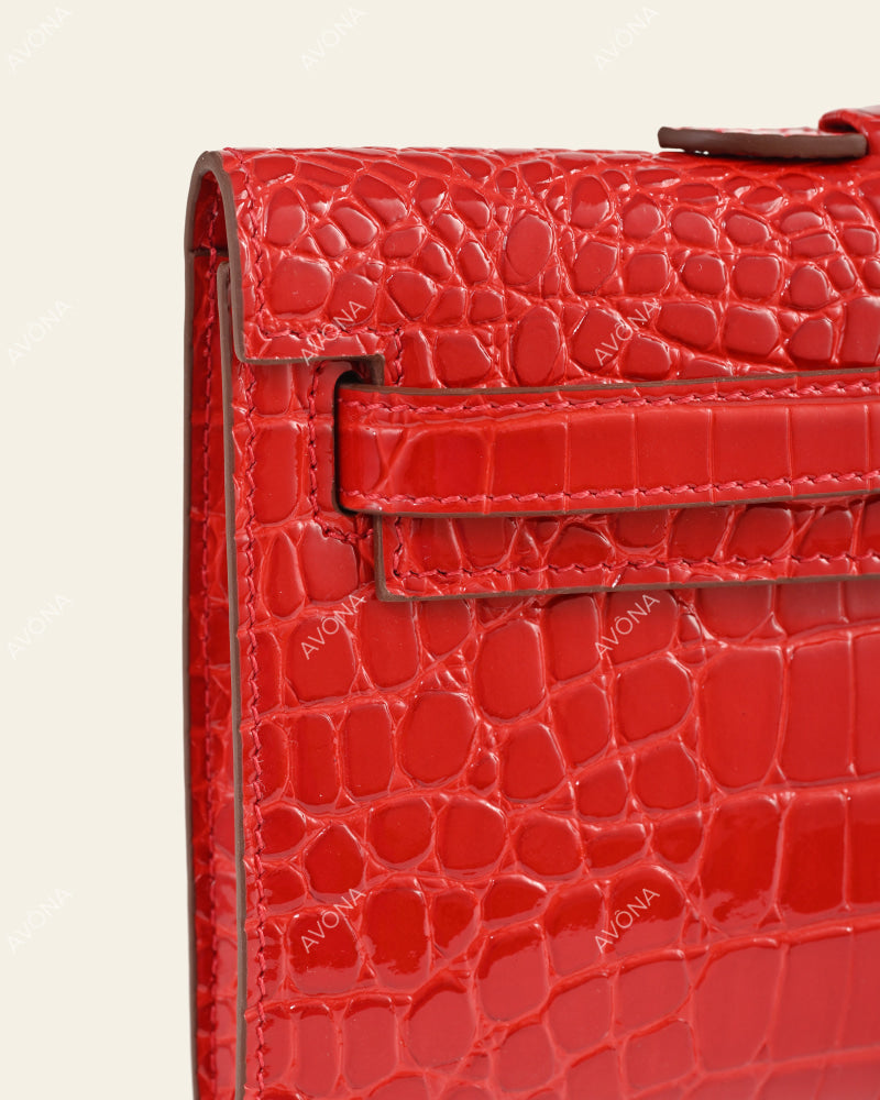 SOIRÉE - POPPY CROC - M - (W 31 × H 14 × D 2 cm) / GOLD