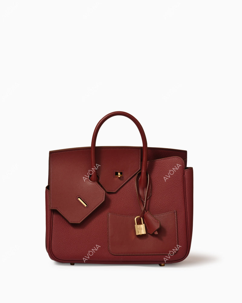 TOKIO MORPHÉ - BURGUNDY - M - (W 30 x H 23 x D 14 cm) / GOLD