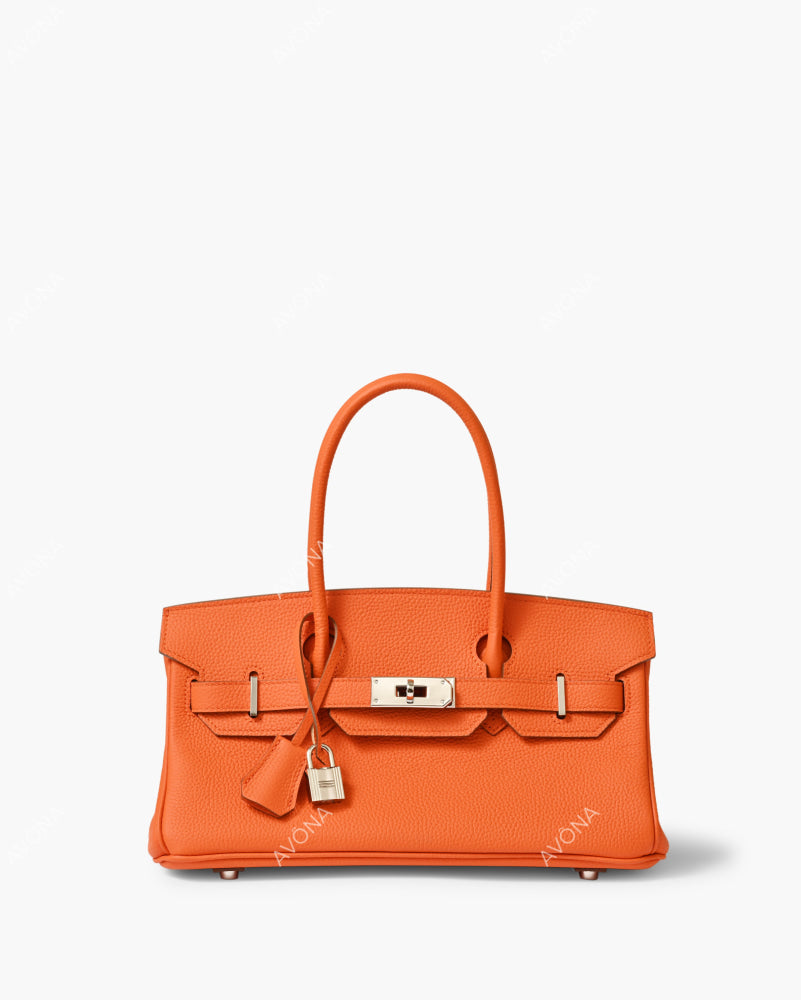 TOKIO ORANGE - SHOULDER EDITION - M - (W 29 × H 16 × D 14 cm) / SILVER