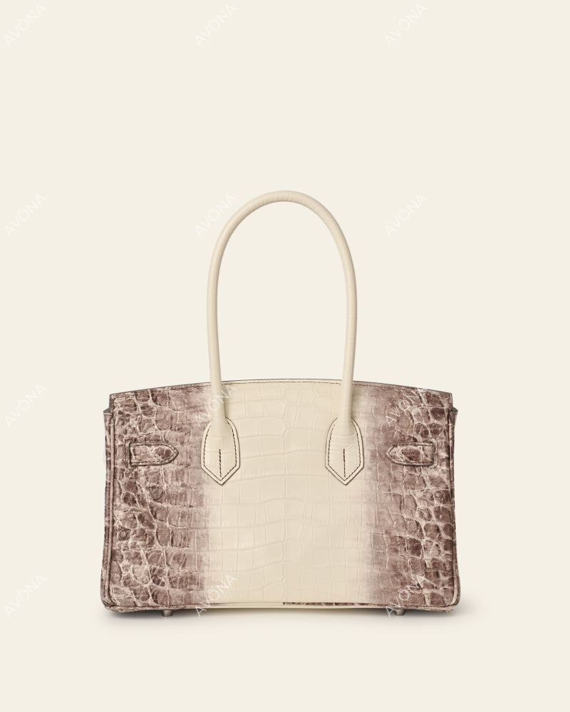 TOKIO SHOULDER - HIMALAYA CRYSTAL CROC - M - (W 29 × H 16 × D 14 cm) / SILVER