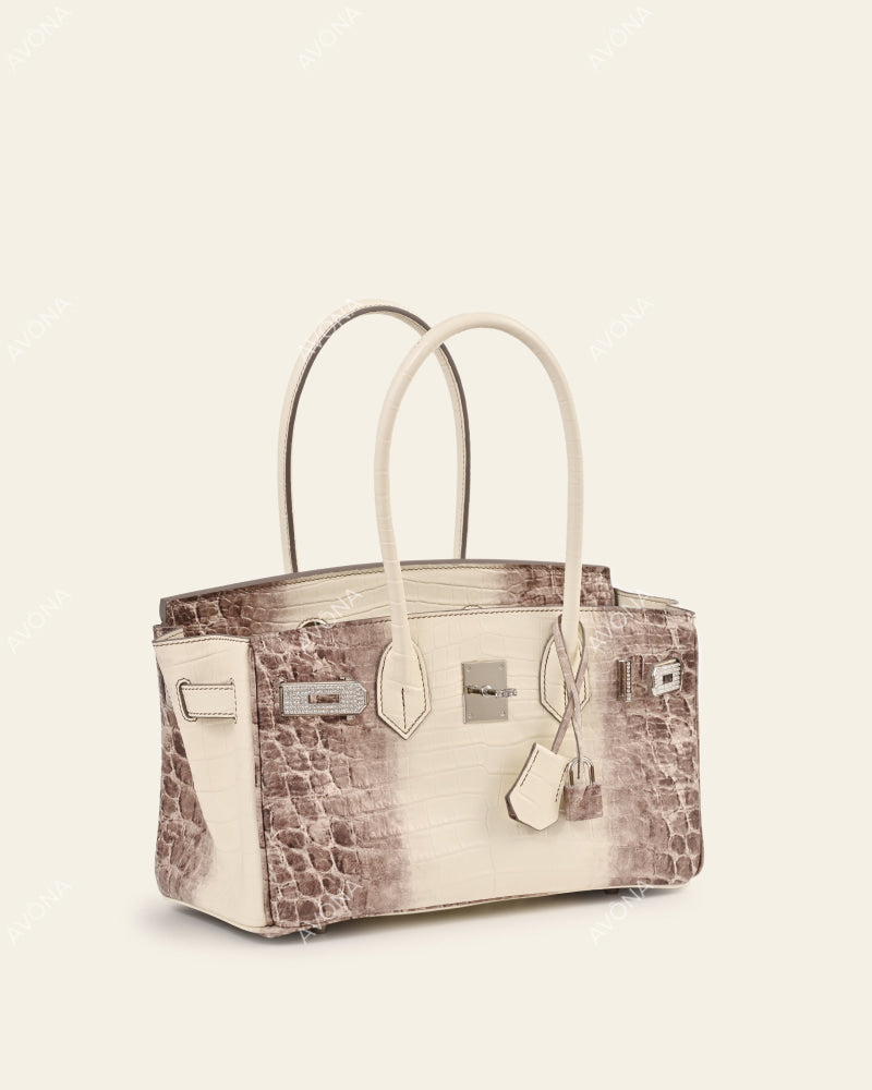 TOKIO SHOULDER - HIMALAYA CRYSTAL CROC - M - (W 29 × H 16 × D 14 cm) / SILVER