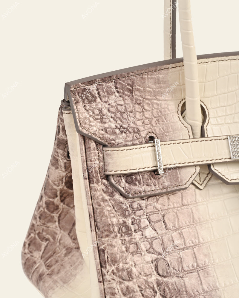 TOKIO SHOULDER - HIMALAYA CRYSTAL CROC - M - (W 29 × H 16 × D 14 cm) / SILVER