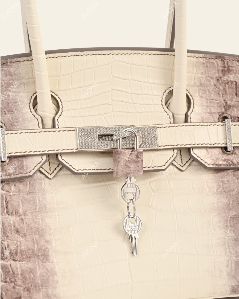 TOKIO SHOULDER - HIMALAYA CRYSTAL CROC - M - (W 29 × H 16 × D 14 cm) / SILVER