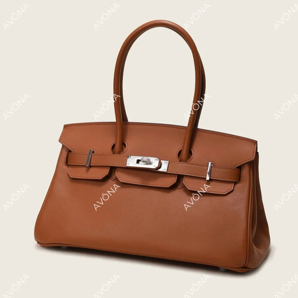 TOKIO SMOOTH GOLDEN BROWN SHOULDER EDITION M (29x13x15cm) / SILVER