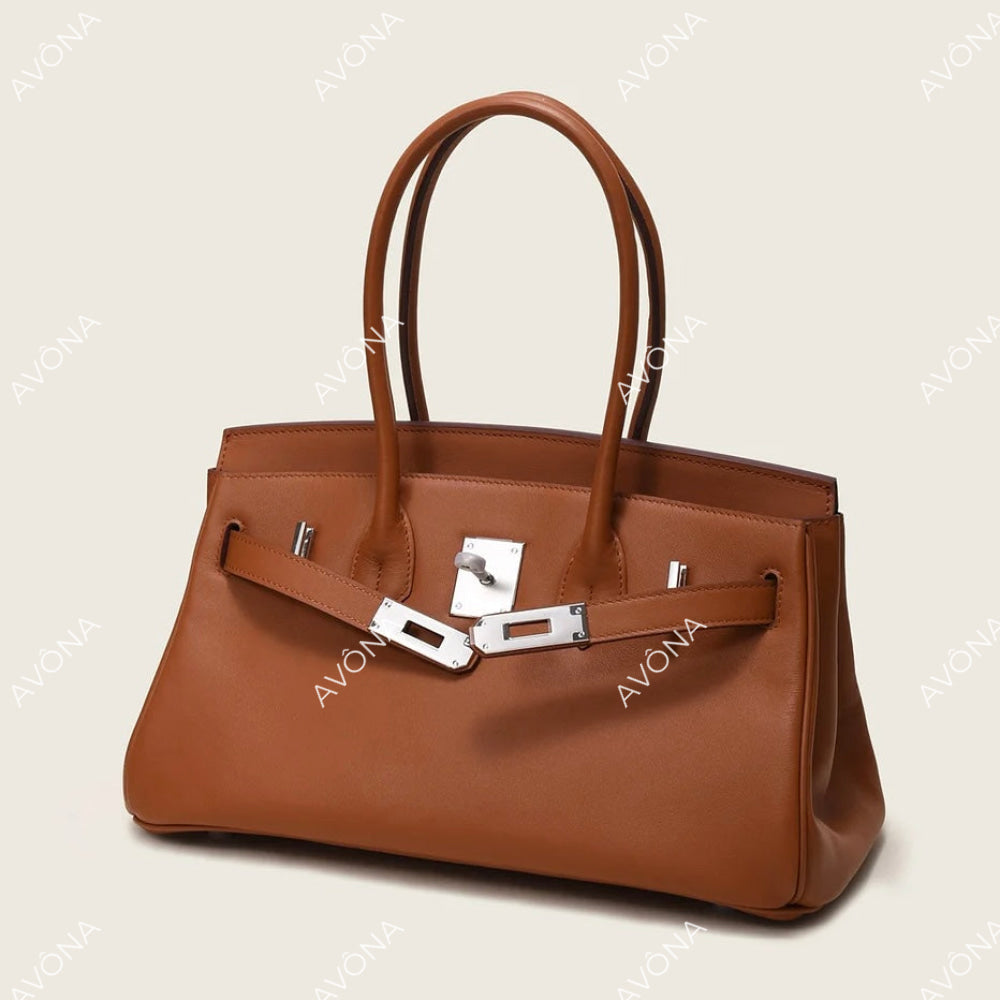TOKIO SMOOTH GOLDEN BROWN SHOULDER EDITION M (29x13x15cm) / SILVER