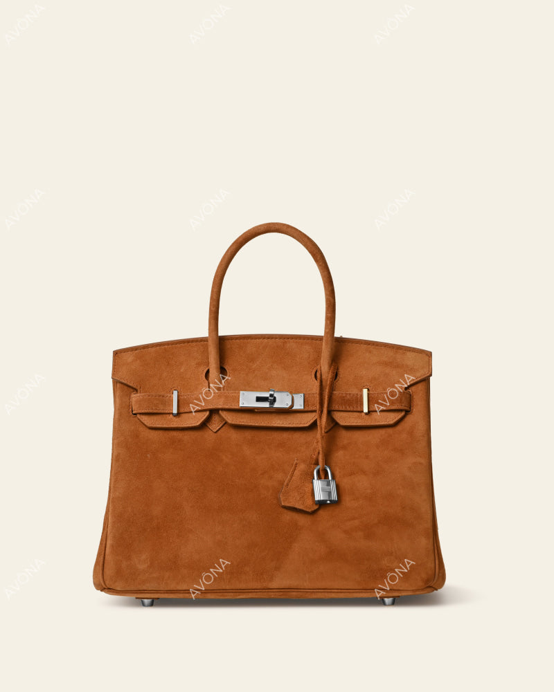 TOKIO SUEDE - CARAMEL - M - (W 30 x H 23 x D 15 cm) / SILVER